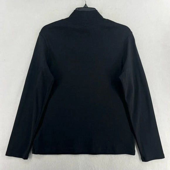 Pendleton T-Shirt Women's Sz M Black Plain Classic Turtleneck Pullover - Picture 2 of 11